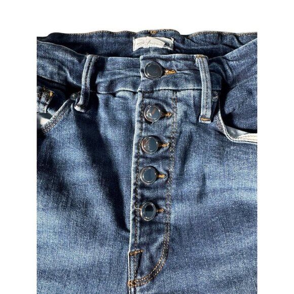 Good American Good Waist Button Front Slim Fit Skinny Jeans Woman's Sz 6 / 28 - Picture 4 of 14